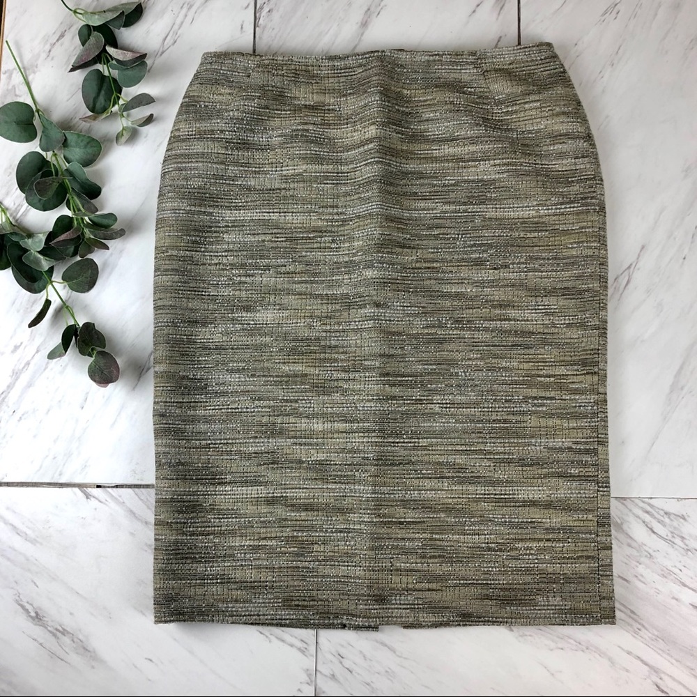 Lafayette 148 Wool Textured Tweed Pencil Skirt Size 10